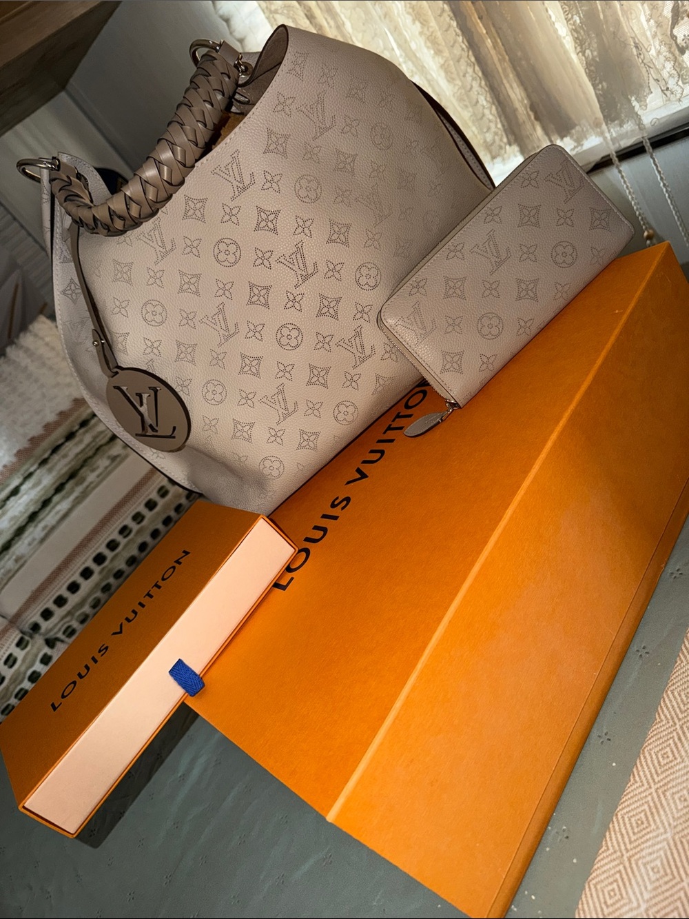 Louis Vuitton Taupe Monogram Braided-Handle Hobo